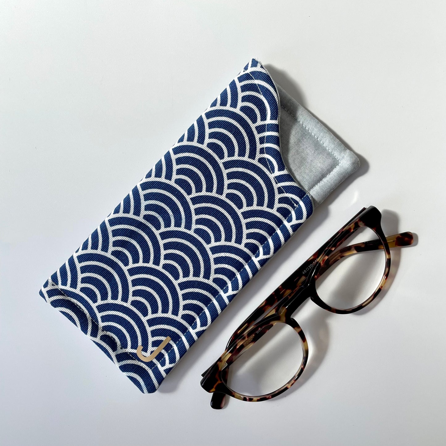 Blue Wave Fabric Glasses Case