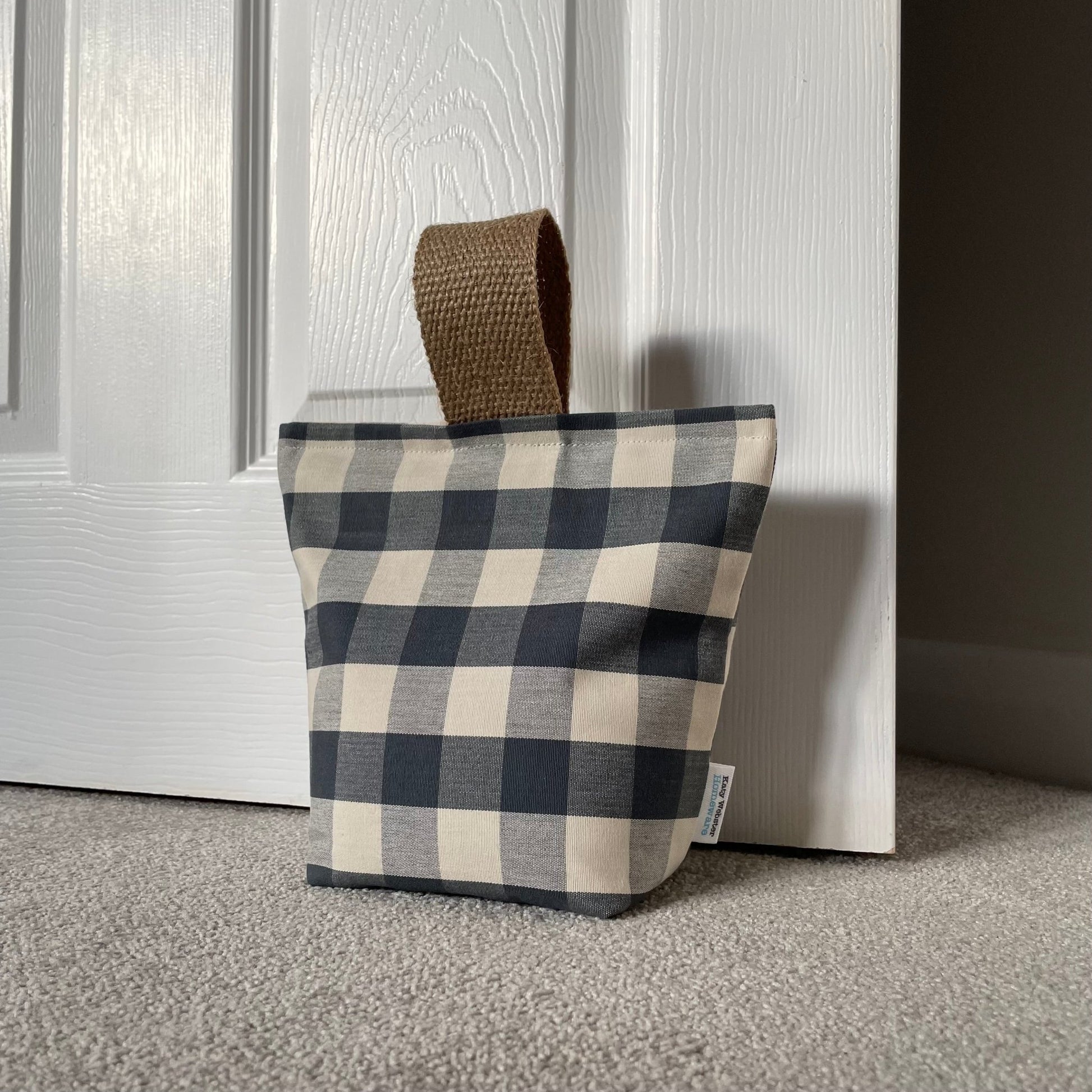 Gingham Fabric Door Stop - katywebsterhomeware