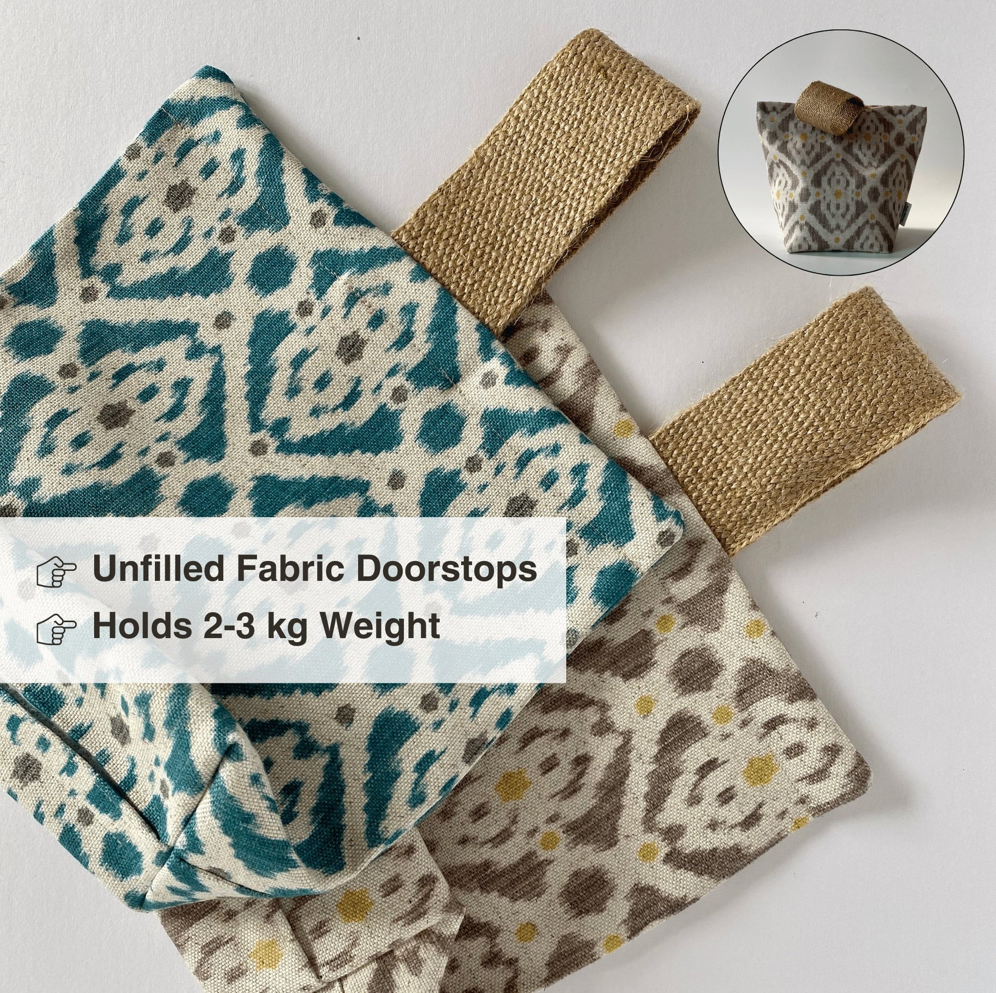 Ikat UNFILLED Fabric Door Stop - katywebsterhomeware