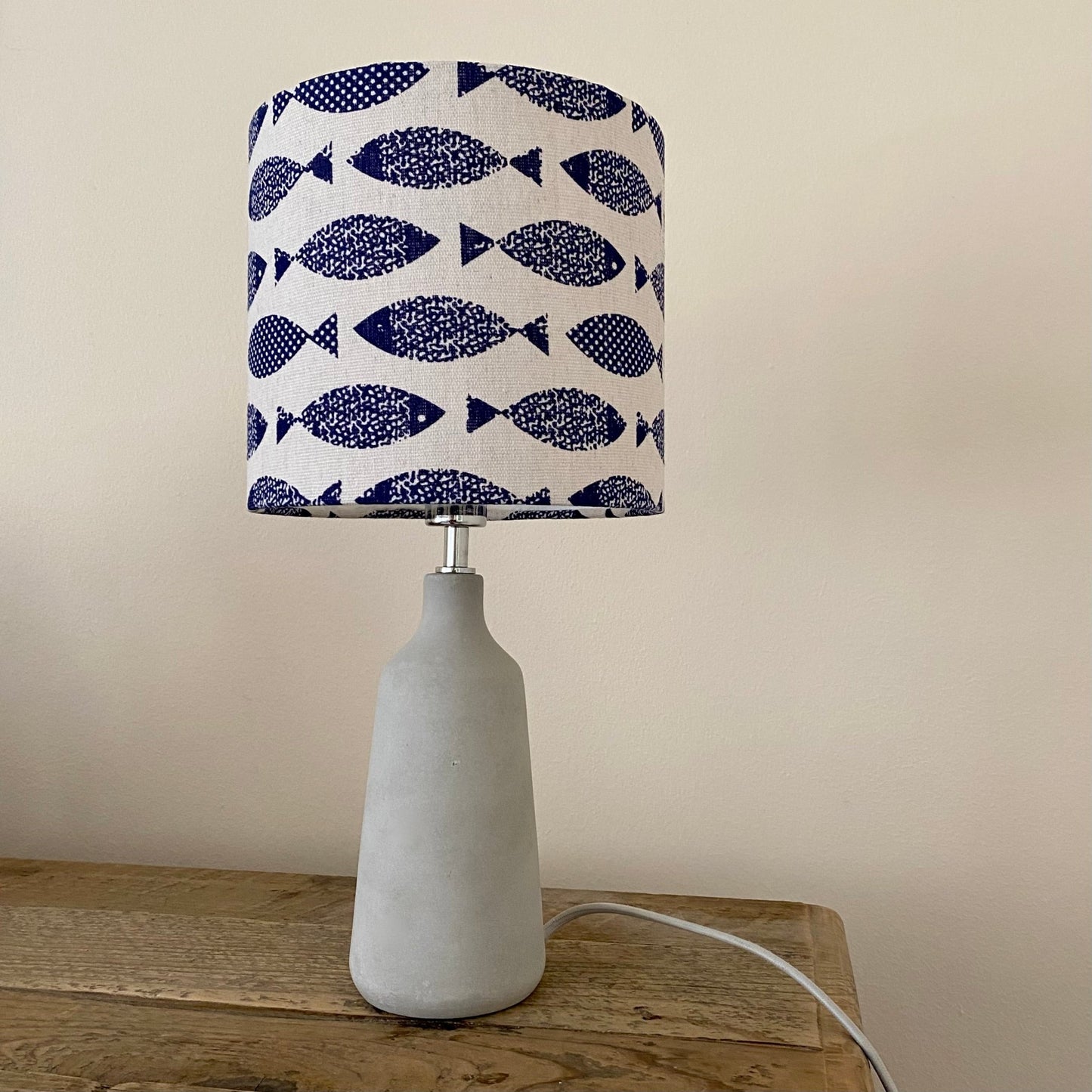 Navy Fish Lampshade - 20 cm - 25 cm Diameter - katywebsterhomeware