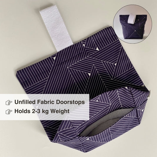 Navy Geometric UNFILLED Fabric Doorstop - katywebsterhomeware