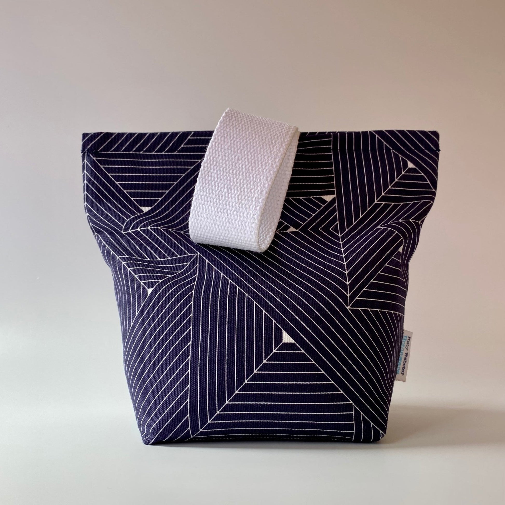 Navy Geometric UNFILLED Fabric Doorstop - katywebsterhomeware