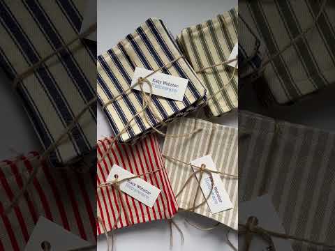 Nautical Stripe Fabric Coasters - 6 Pk