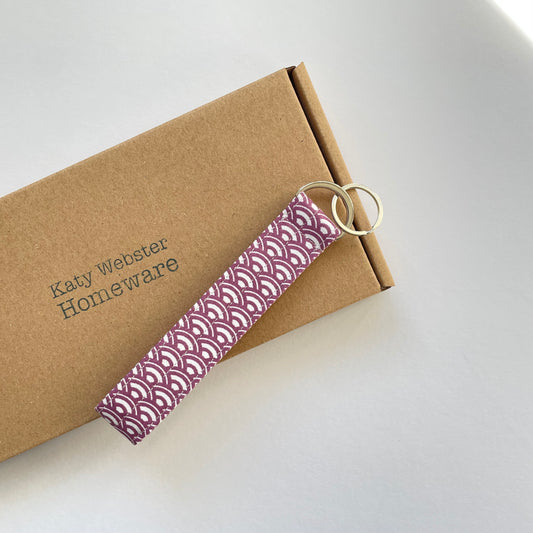 Wristlet Fabric Key Fob - Purple Wave