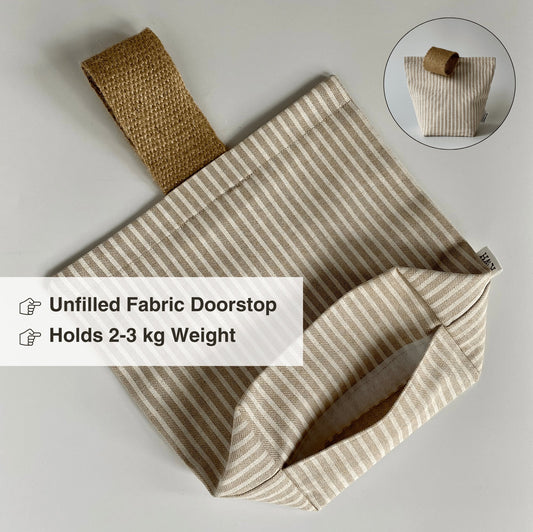 White Stripe UNFILLED Fabric Doorstop - katywebsterhomeware
