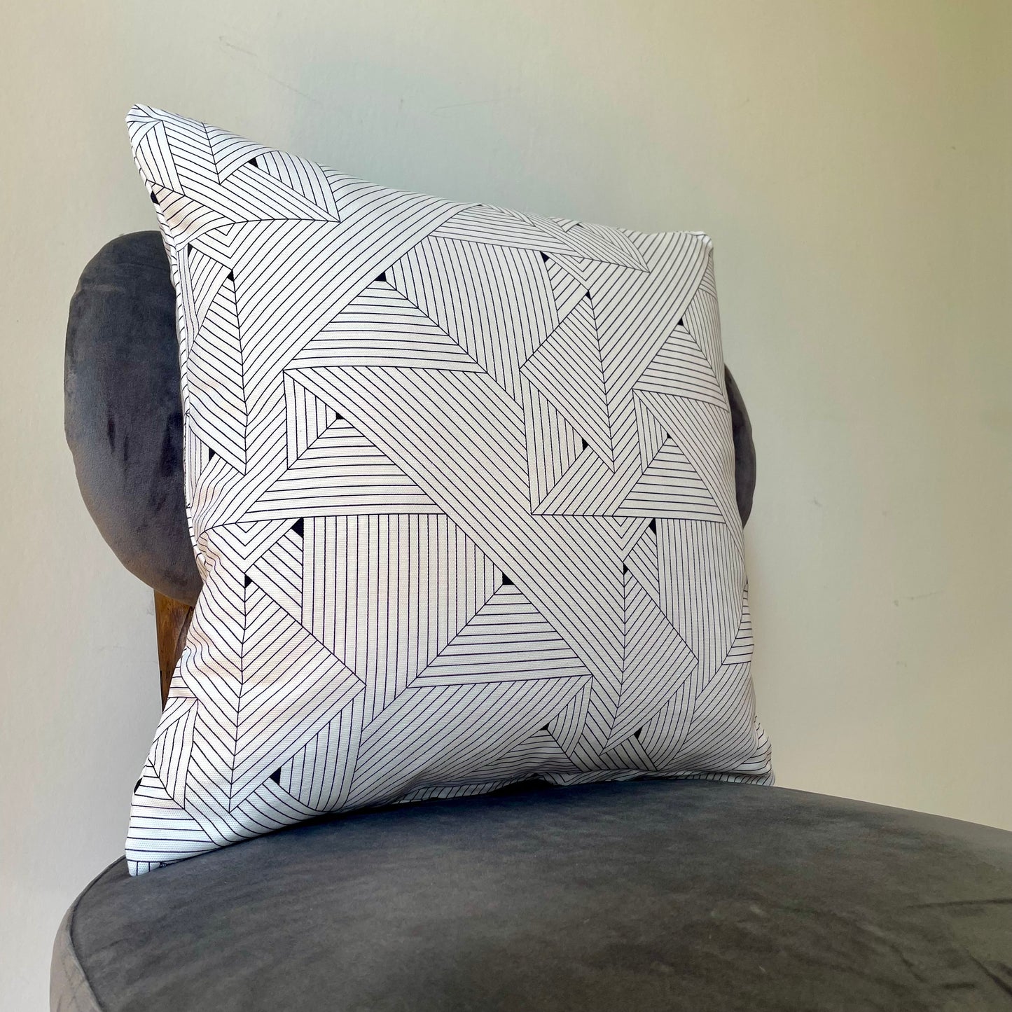 Geometric Grid Cushion Cover 18 x 18"