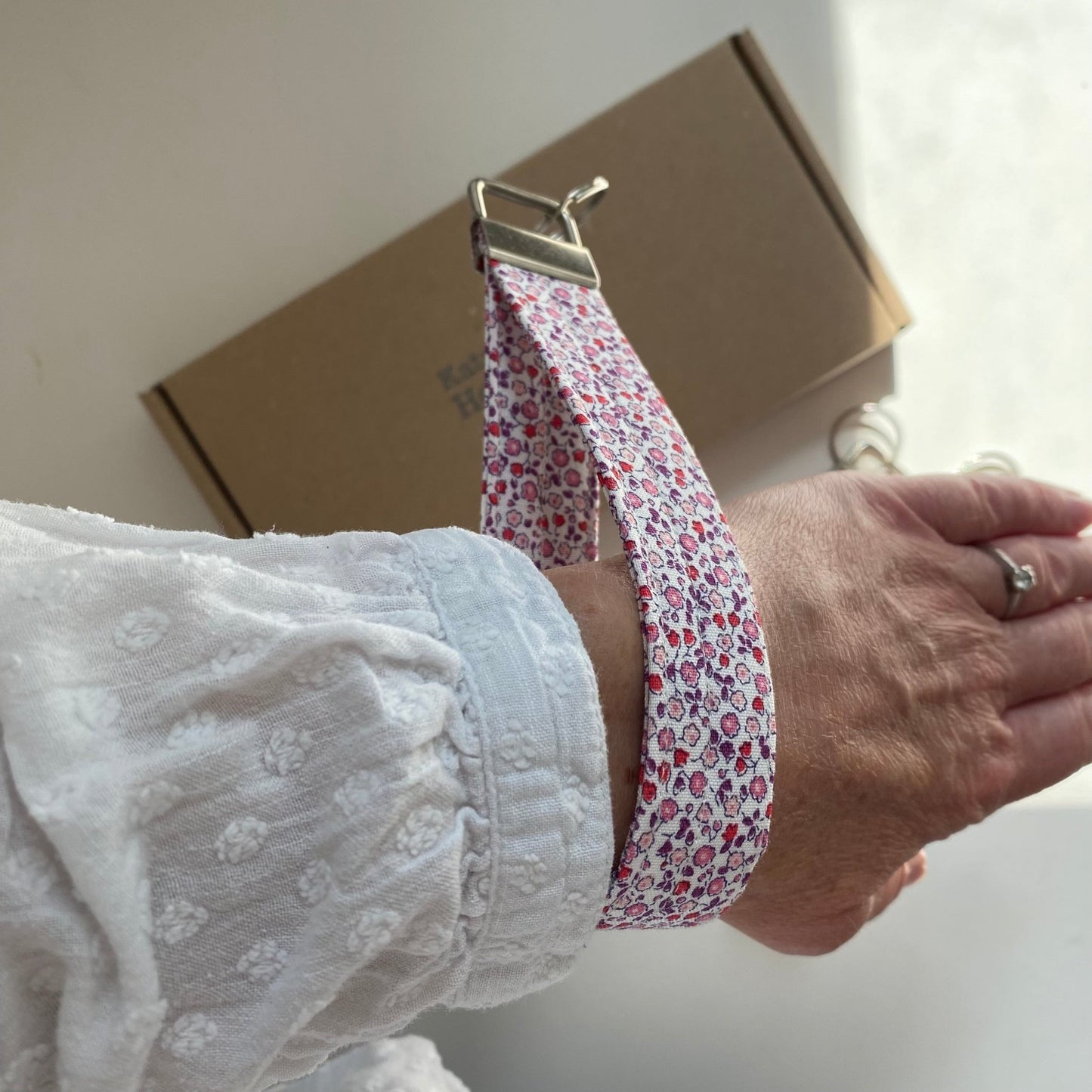 Wristlet Fabric Key Fob - Liberty Ditsy Floral - katywebsterhomeware