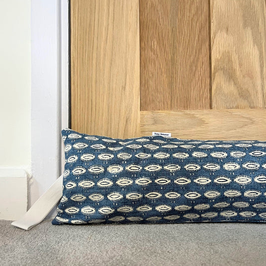Blue Indian Block Draught Excluder 