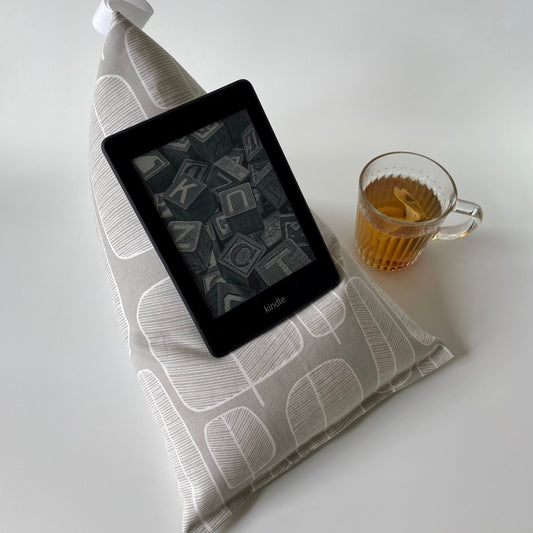 Grey Abstract Tablet Cushion, Kindle Cushion 