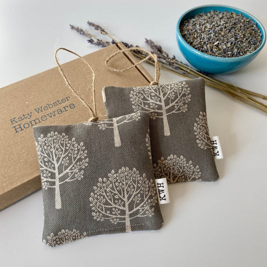 Grey Mulberry Lavender Bags in Gift Box (2 Pk) 