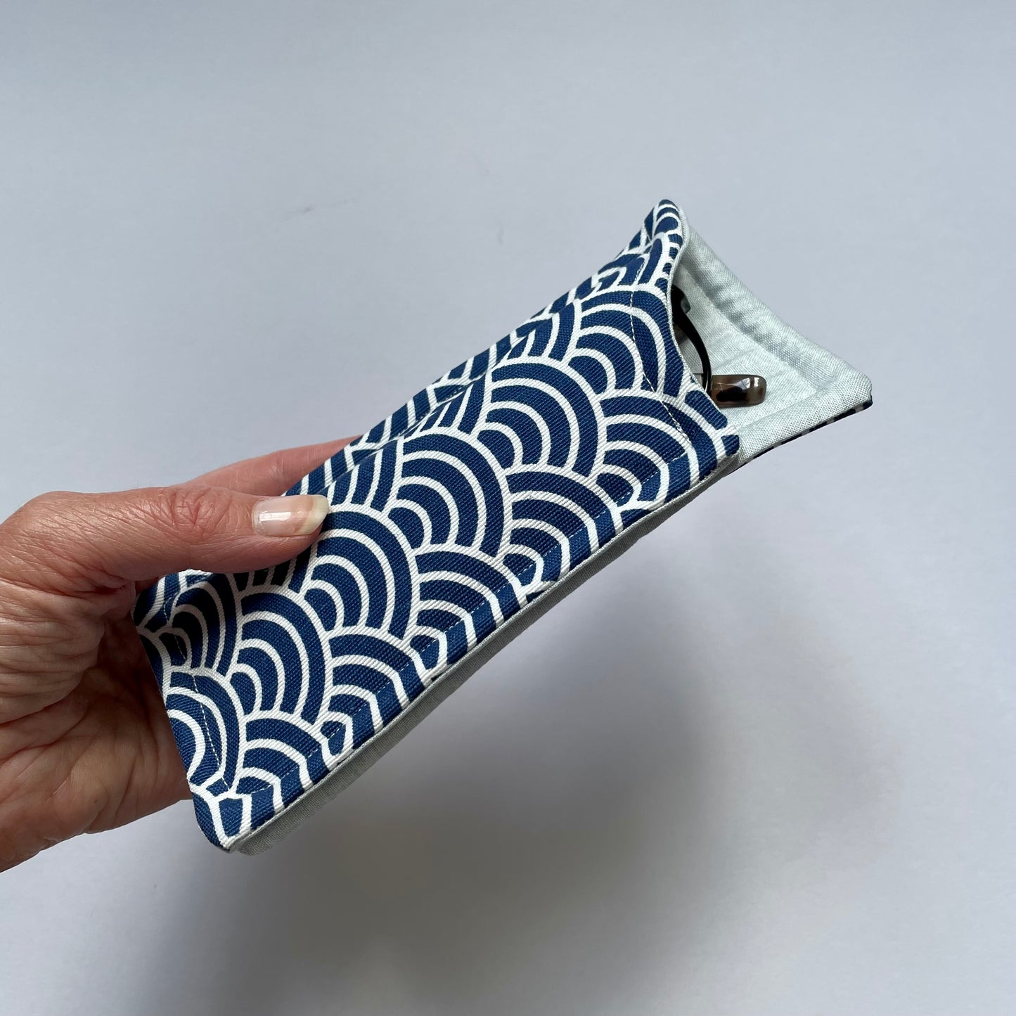 Blue Wave Fabric Glasses Case