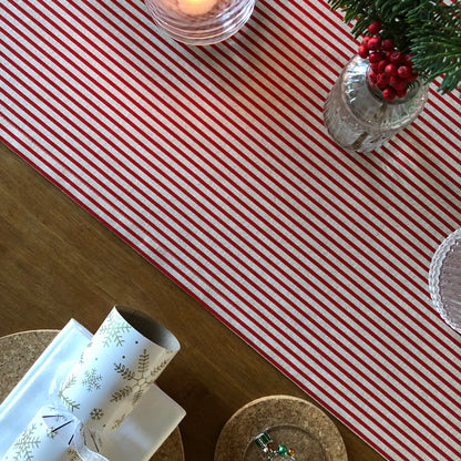 Red Stripe Christmas Table Runner