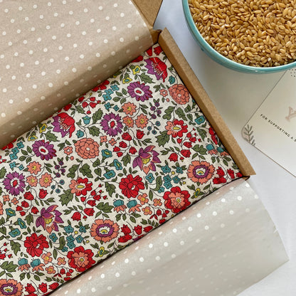 Blue/Cream Floral Weighted Eye Pillow