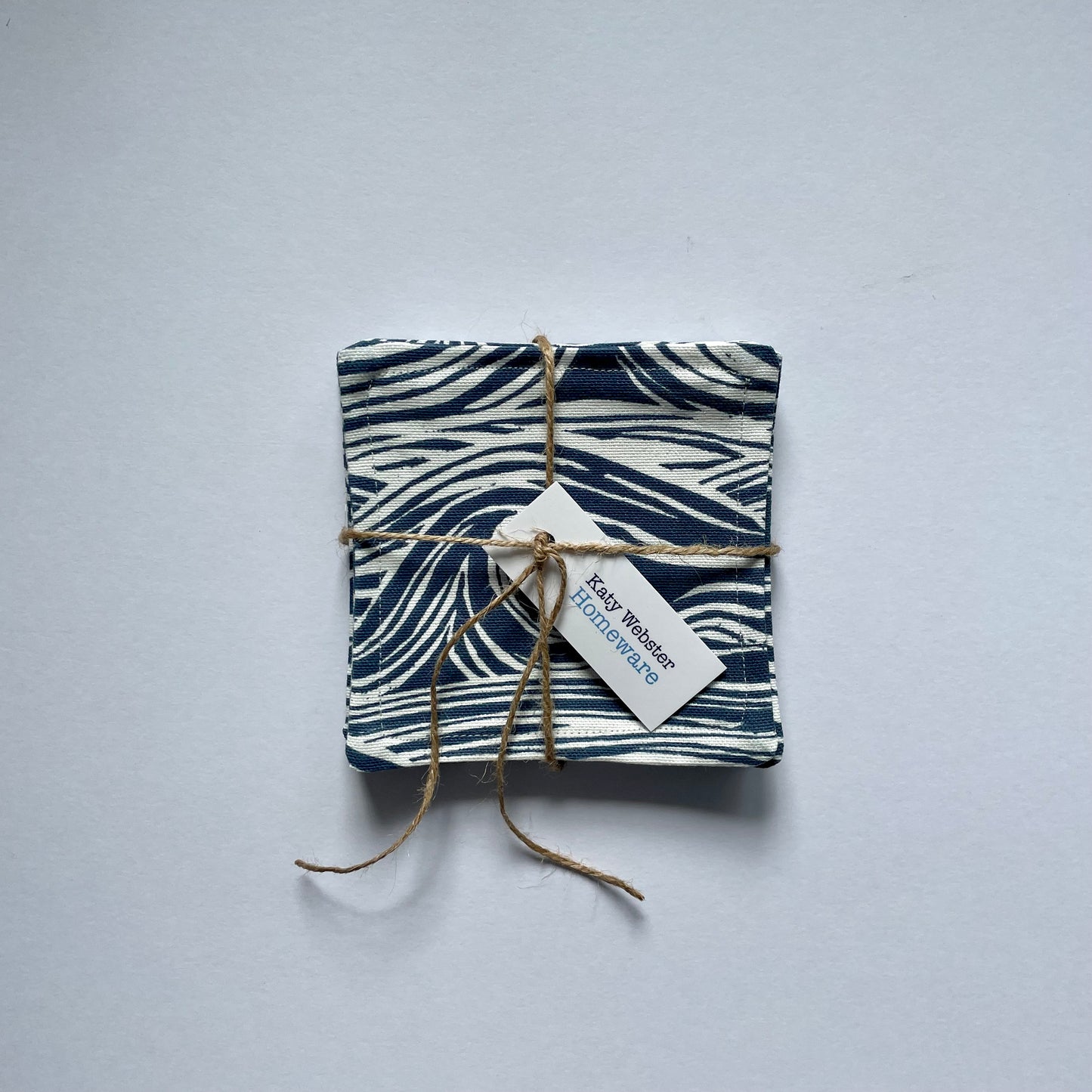Red Stripe Fabric Coasters - 6 Pk