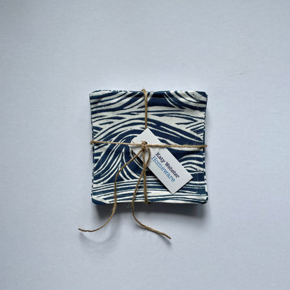 Red Stripe Fabric Coasters - 6 Pk