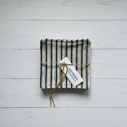 Red Stripe Fabric Coasters - 6 Pk
