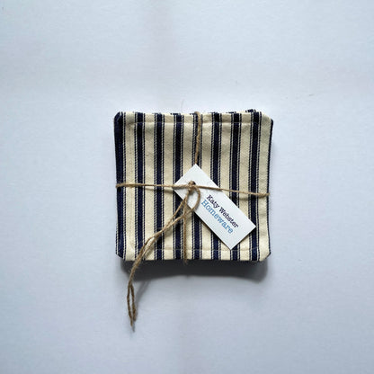 Red Stripe Fabric Coasters - 6 Pk