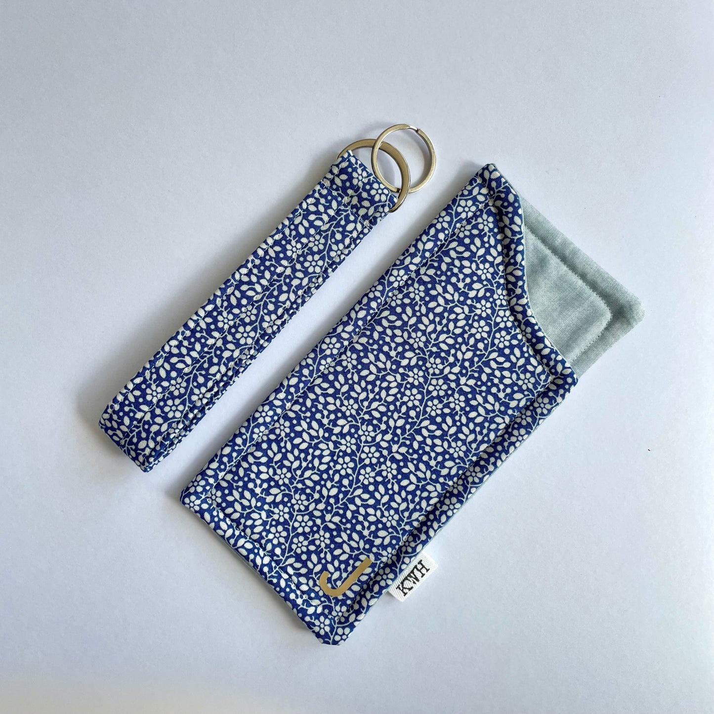 Floral Glasses Case + Wristlet Keyring Set