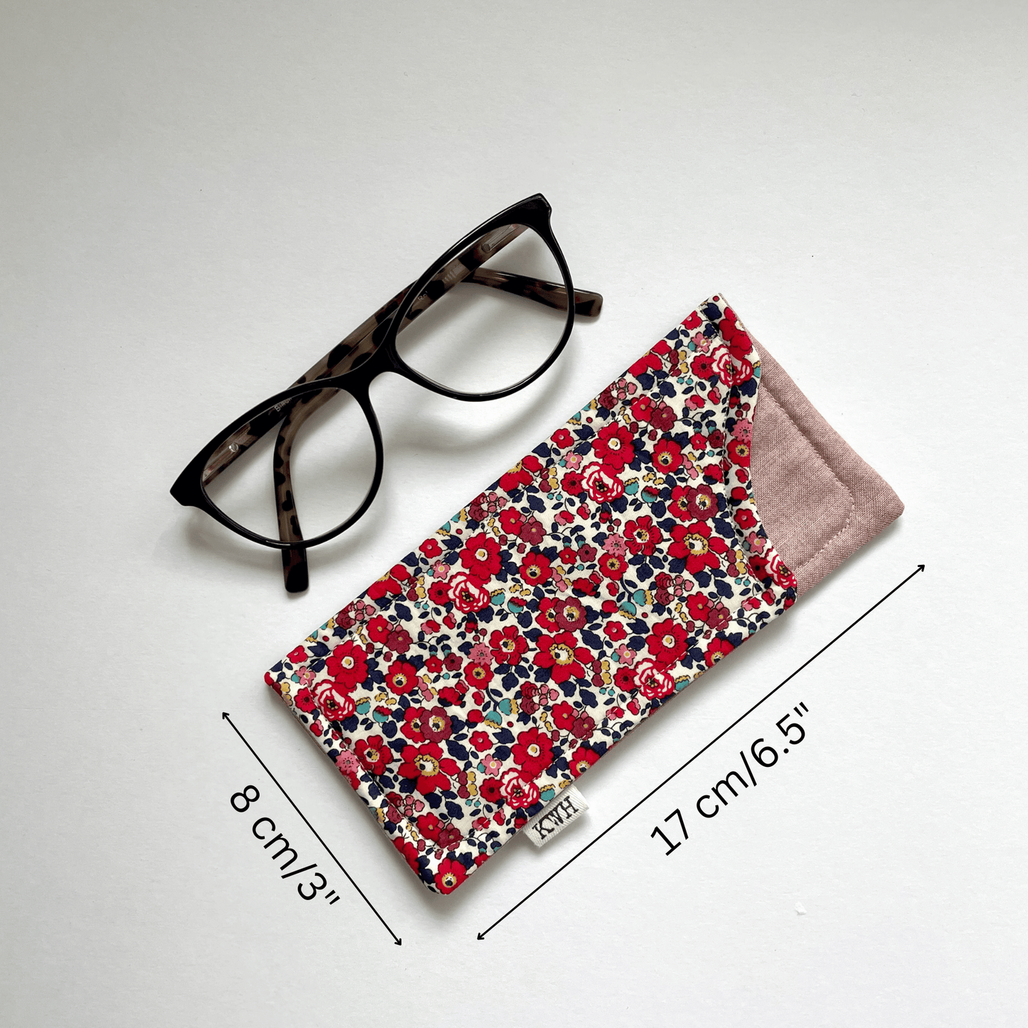 Floral Glasses Case + Wristlet Keyring Set