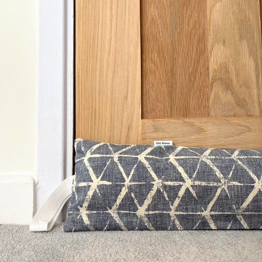 Sea Blue Geometric Draught Excluder 