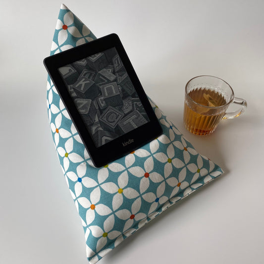 Teal Retro Tablet Cushion Stand, Kindle Rest 