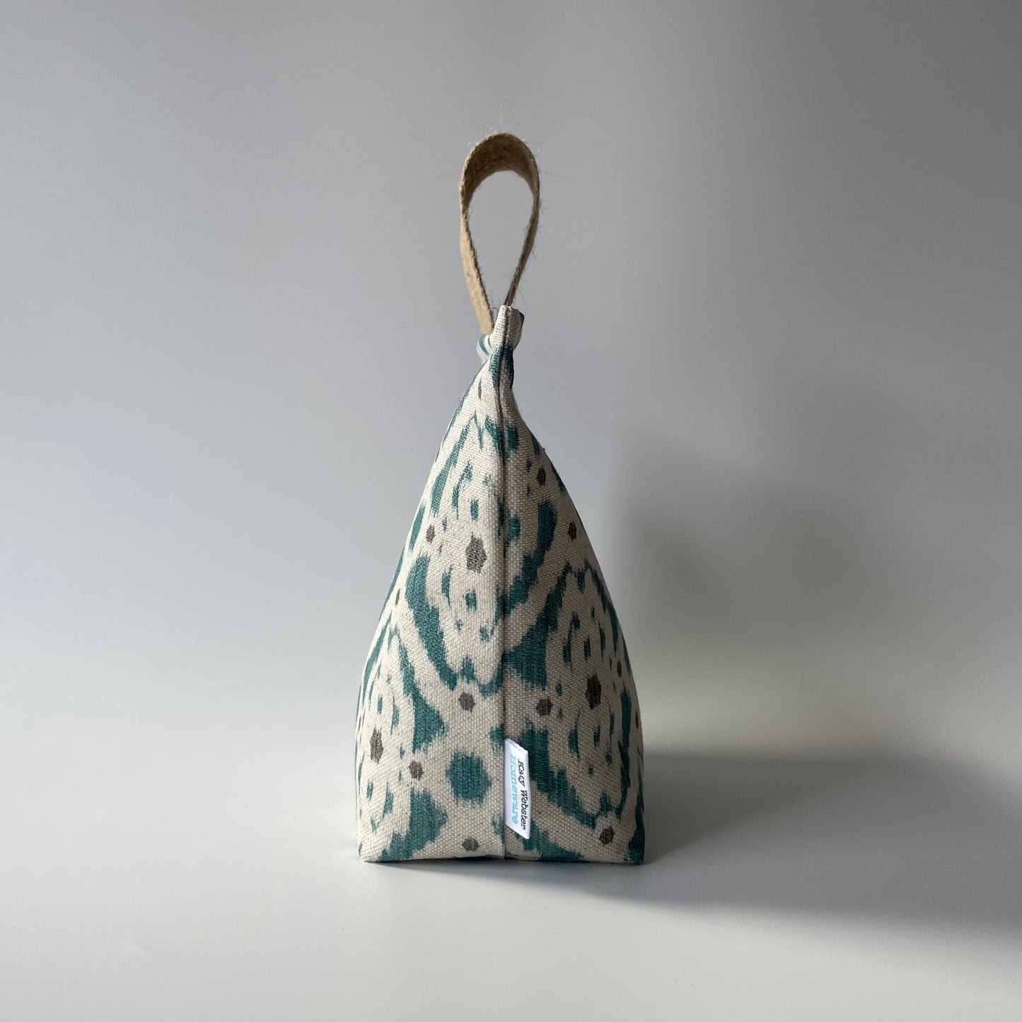 Teal/Grey Ikat Fabric Door Stop