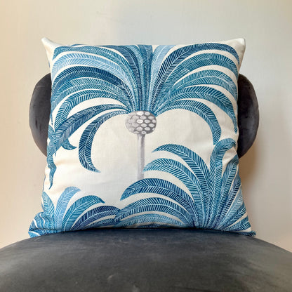 Teal Palm Tree Cushion Cover 18 x 18"