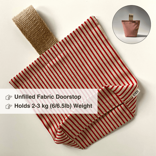 Red Stripe UNFILLED Fabric Doorstop