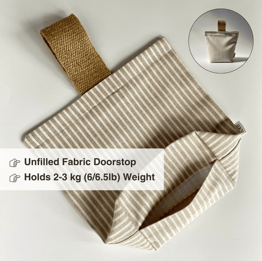 White Stripe UNFILLED Fabric Doorstop
