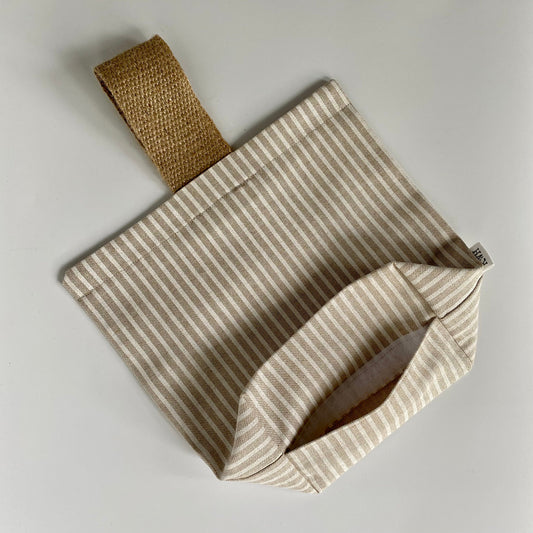 White Stripe Unfilled Fabric Doorstop 
