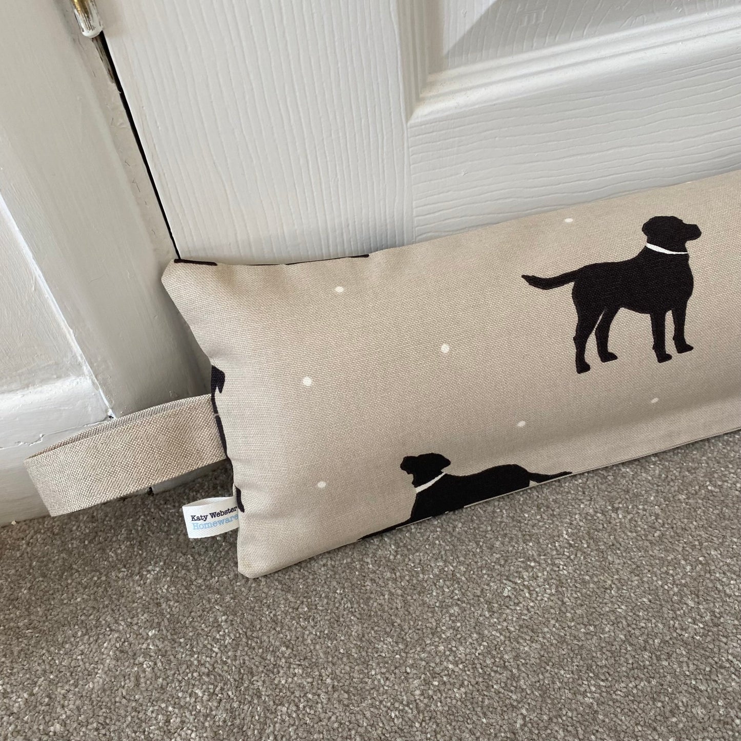 Black Lab Weighted Draught Excluder - katywebsterhomeware