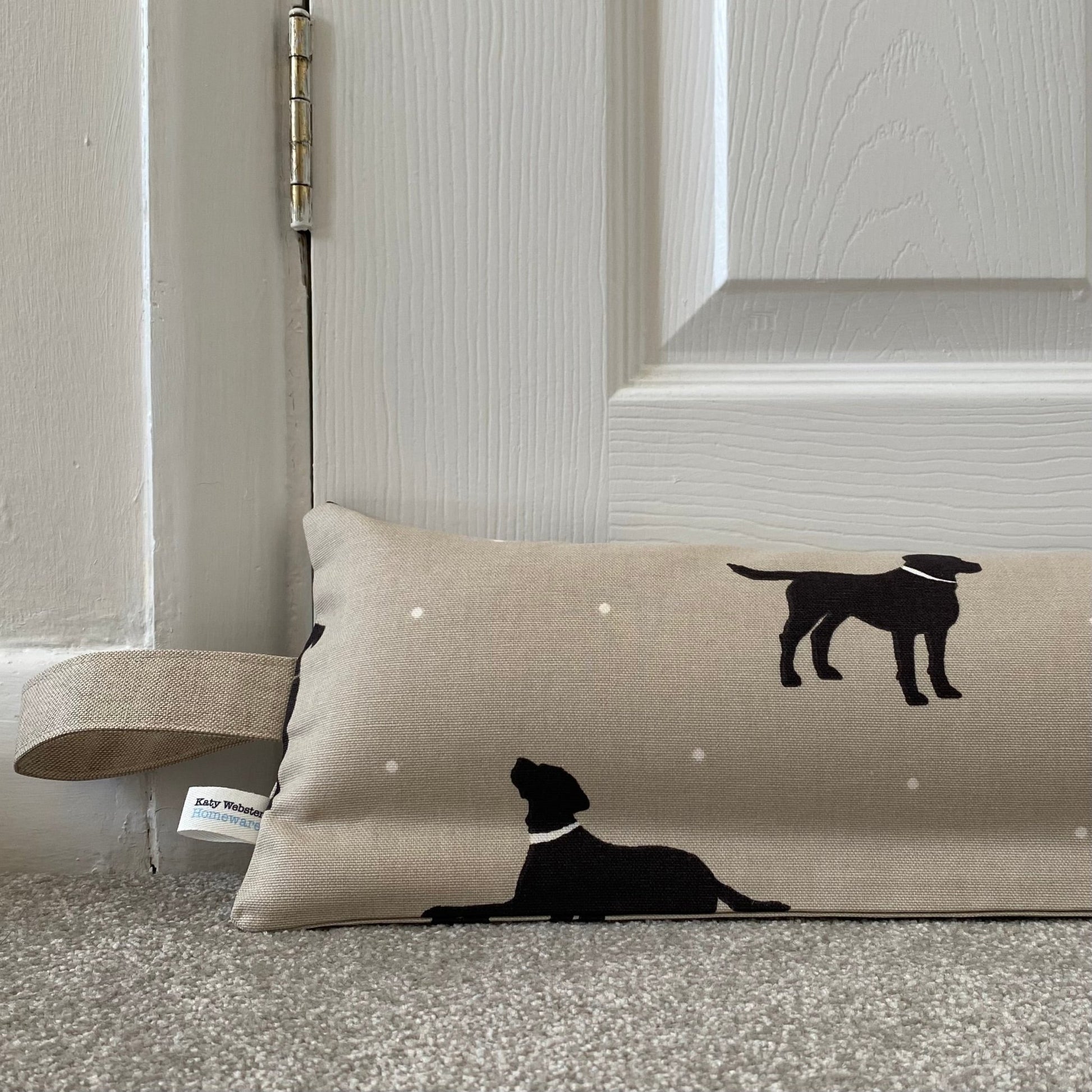 Black Lab Weighted Draught Excluder - katywebsterhomeware