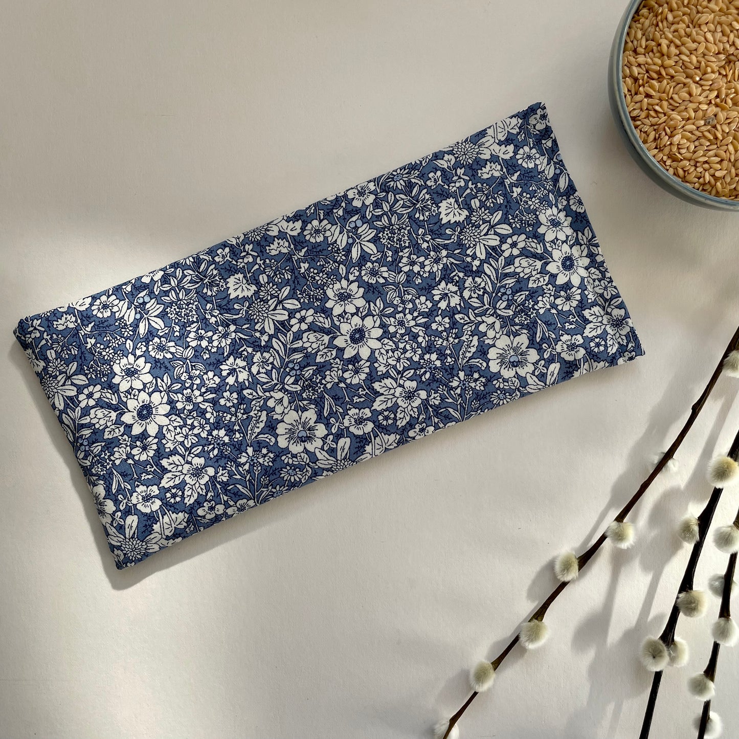 Blue Floral Weighted Eye Pillow