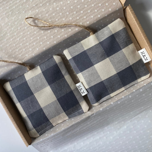 Gingham Lavender Bags in Gift Box (2 Pk) - katywebsterhomeware