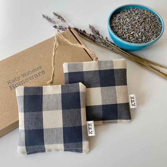 Gingham Lavender Bags in Gift Box (2 Pk) - katywebsterhomeware