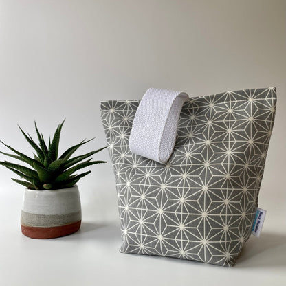 Grey Geometric Fabric Door Stop - katywebsterhomeware