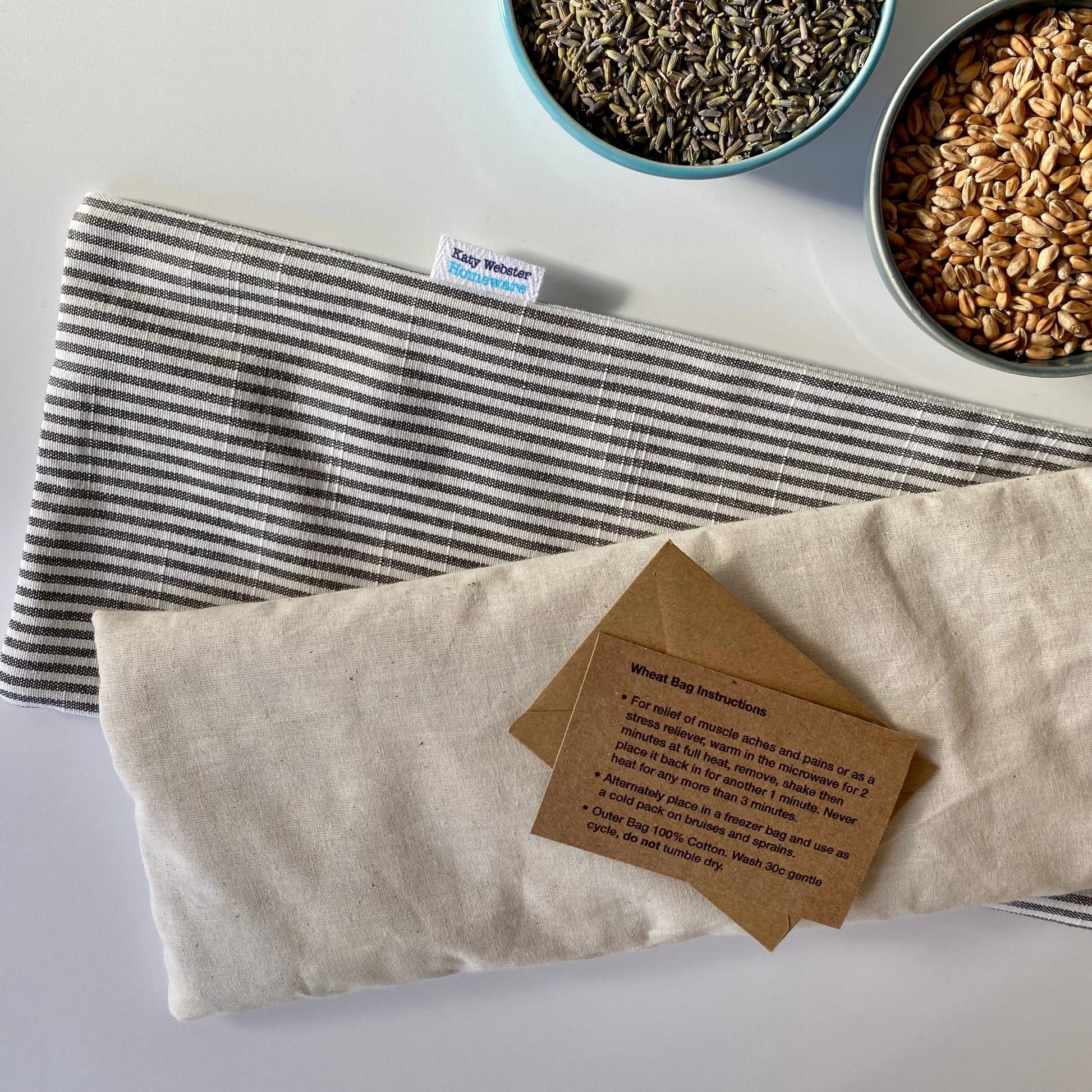 Grey Stripe Microwave Wheat Bag - katywebsterhomeware