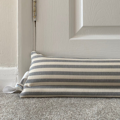 Grey Stripe Weighted Draught Excluder - katywebsterhomeware