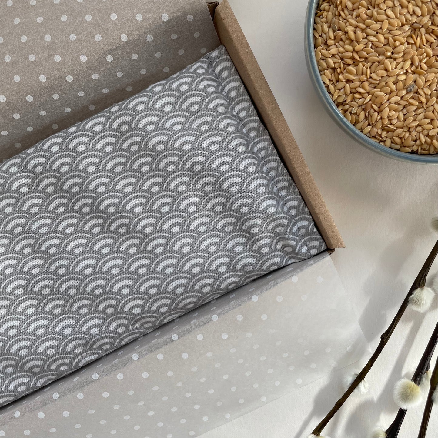 Grey Wave Weighted Eye Pillow