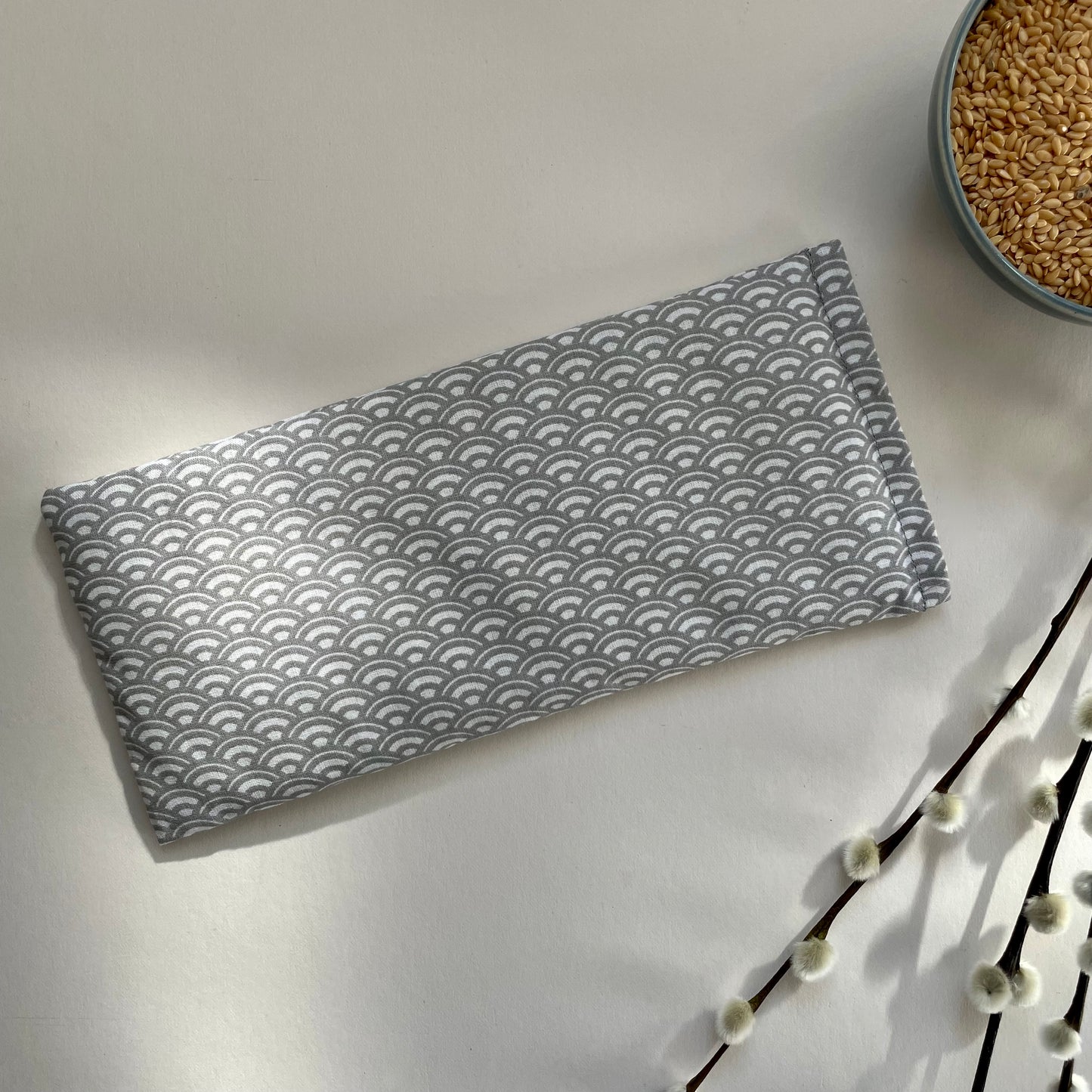 Grey Wave Weighted Eye Pillow
