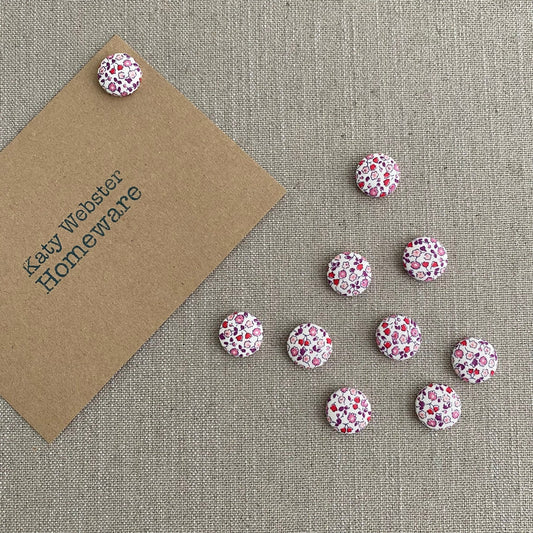 Liberty Ditsy Floral Fabric Drawing Pins (10 pk) - katywebsterhomeware