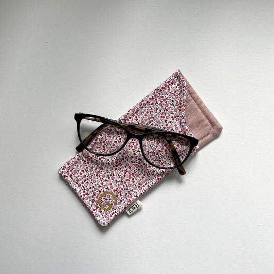 Pink Liberty Fabric Glasses Case