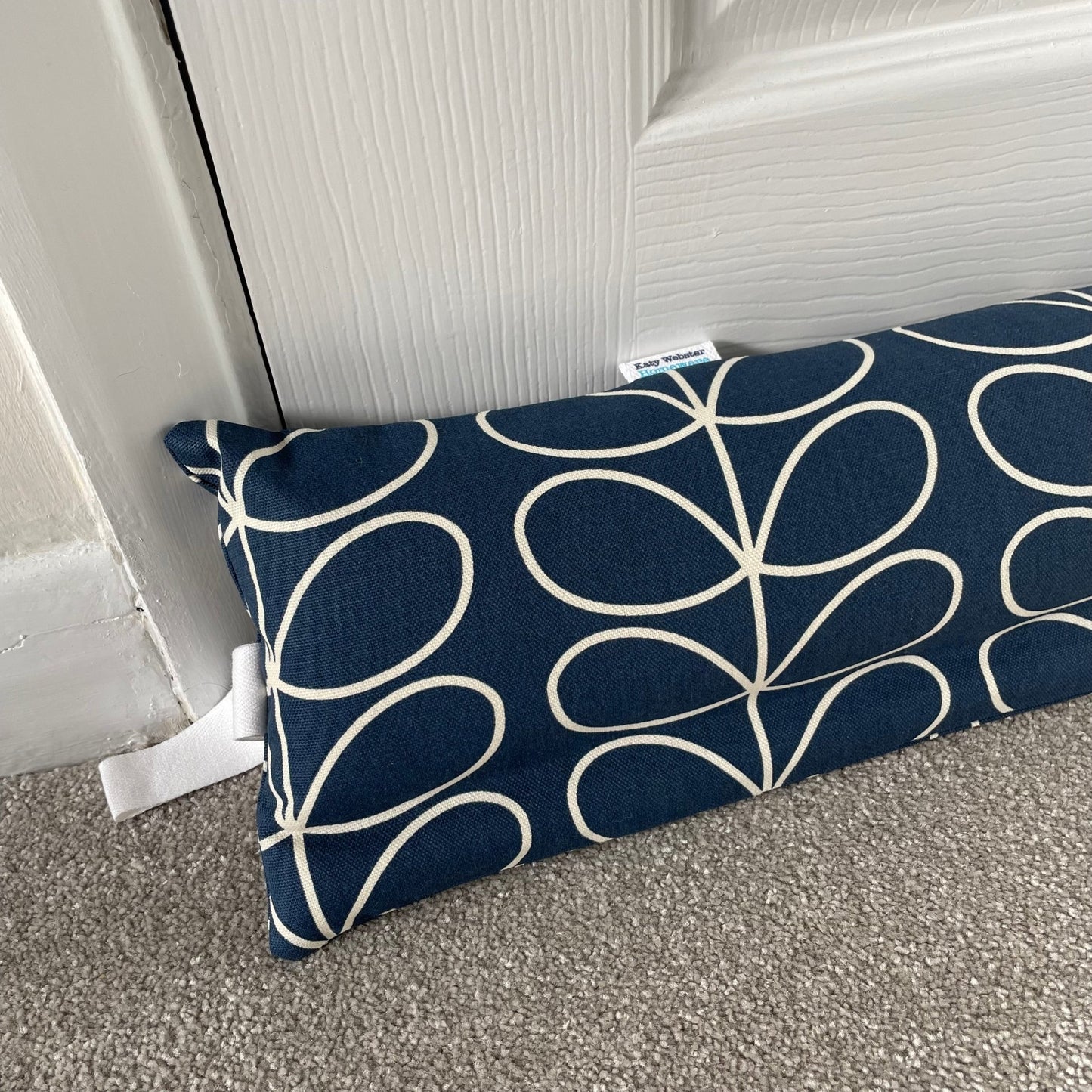 Navy Linear Stem Weighted Draught Excluder - katywebsterhomeware