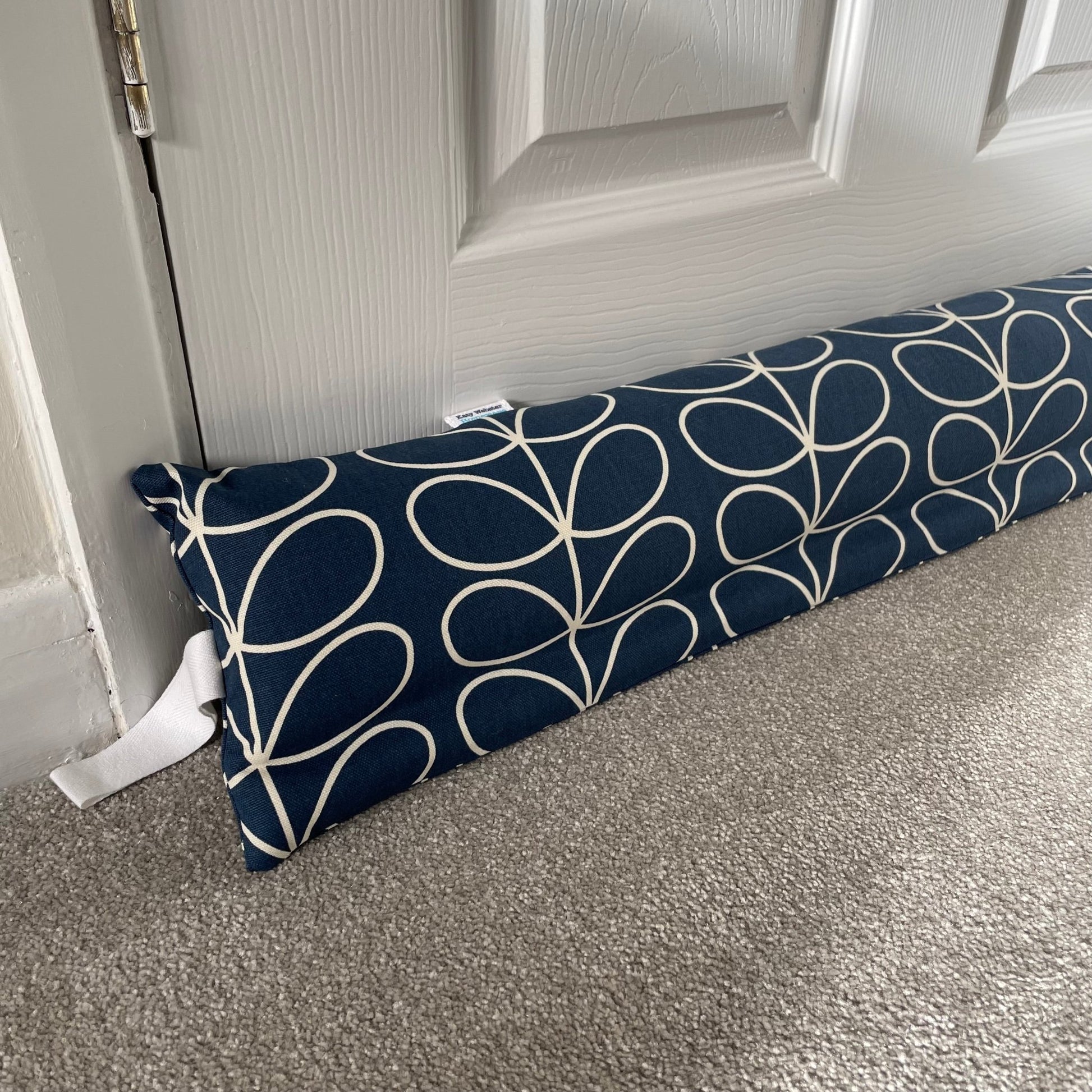 Navy Linear Stem Weighted Draught Excluder - katywebsterhomeware