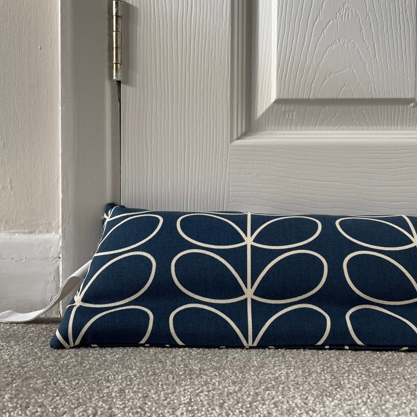 Navy Linear Stem Weighted Draught Excluder - katywebsterhomeware