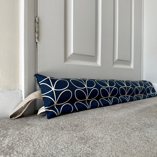 Navy Linear Stem Weighted Draught Excluder