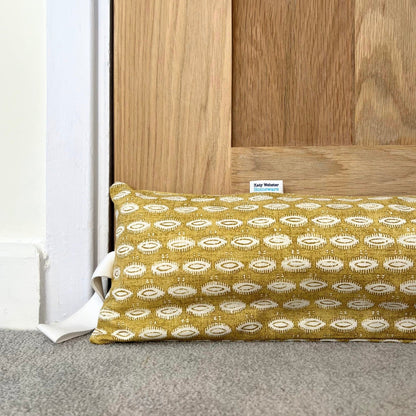 Ochre Indian Block Weighted Draught Excluder - katywebsterhomeware