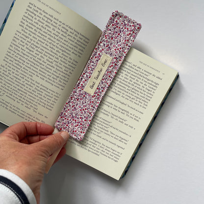 Fabric Bookmark with Quote (Teal Leopard)