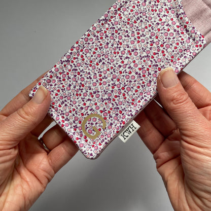 Pink Liberty Fabric Glasses Case