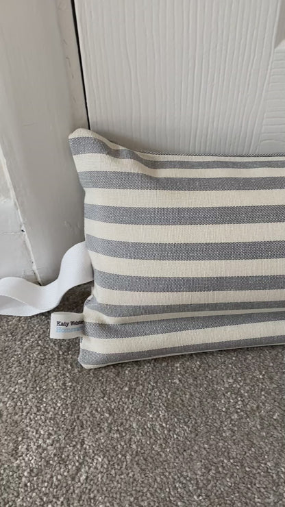 Grey Stripe Weighted Draught Excluder